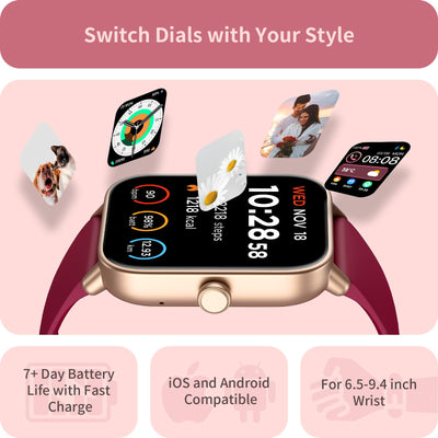 Smart Watch for Women Android & iPhone, Alexa Built-in, IP68 Waterproof Activity Fitness Tracker with Bluetooth Call (Answer/Make), 1.8" Smartwatch with Heart Rate/SpO2/Sleep Monitor, 100+ Sports Mode