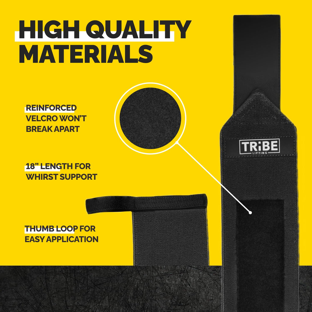 Heavy Duty Wrist Wraps & Lifting Straps – Weightlifting Wrist Wraps for Men with Silicone Grip & Padding – Gym Wrist Straps for Weightlifting