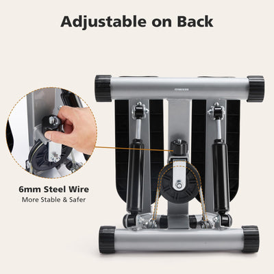 Sweetcrispy Mini Stair Steppers with Resistance Bands for Exercise at Home, Portable Exercise Twist Stepper Machine for Full Body Workout, 300LBS Capacity