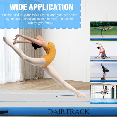 DAIRTRACK Inflatable Gymnastics Air Mat 10ft/13ft/16ft/20ft Tumble Track Tumbling Mats for Home Use/Gym/Training/Cheerleading/Yoga/Water