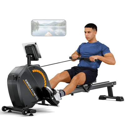Dripex Rowing Machines for Home Use, Rowing Machine Magnetic Rower, 16 Levels of Workout Resistance, Max 350 LBS, Dual Slide Rail, Bluetooth App Compatible, LCD Monitor, Row Machine for Gym Exercise
