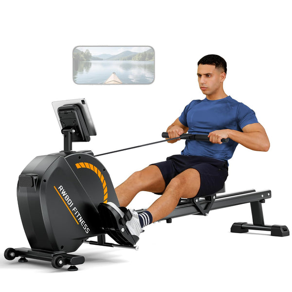 Dripex Rowing Machines for Home Use, Rowing Machine Magnetic Rower, 16 Levels of Workout Resistance, Max 350 LBS, Dual Slide Rail, Bluetooth App Compatible, LCD Monitor, Row Machine for Gym Exercise