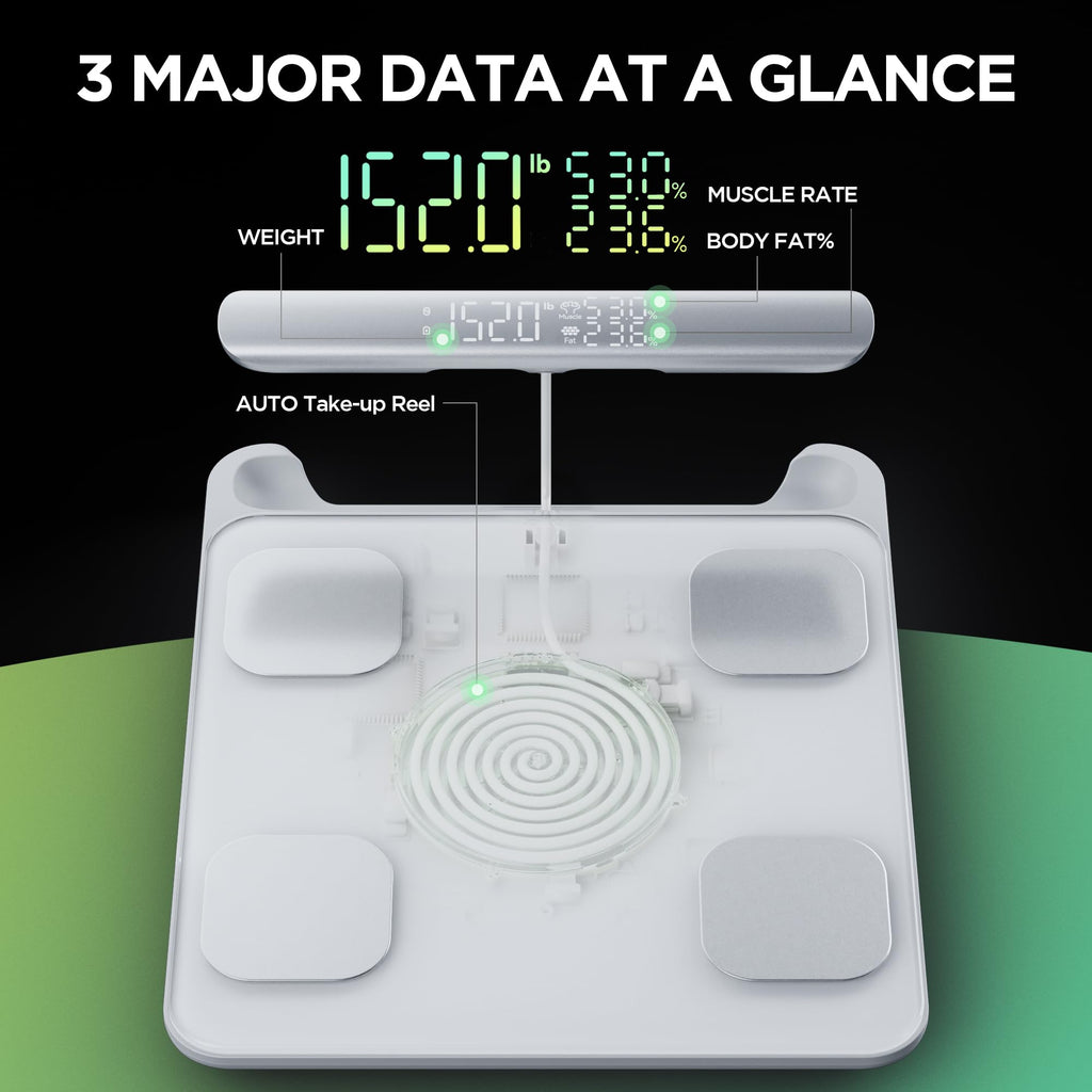 RunStar Smart Scale for Body Weight and Fat Percentage FSA&HSA Eligible, 8-Electrode Digital Bathroom Scale with BMI, Body Fat & Muscle Mass to 28 Body Composition and Printable Body Analysis Report