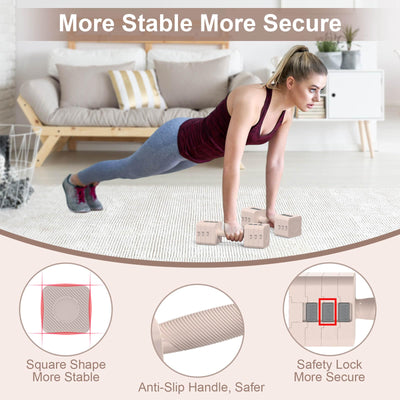 22LBS Adjustable Dumbbells Set, Hand Weights Sets with 5 Levels 3lb, 5lb, 7lb, 9lb, 11lb, Adjustable Weight Dumbbells for Women/Men Home Gym Full Body Workout