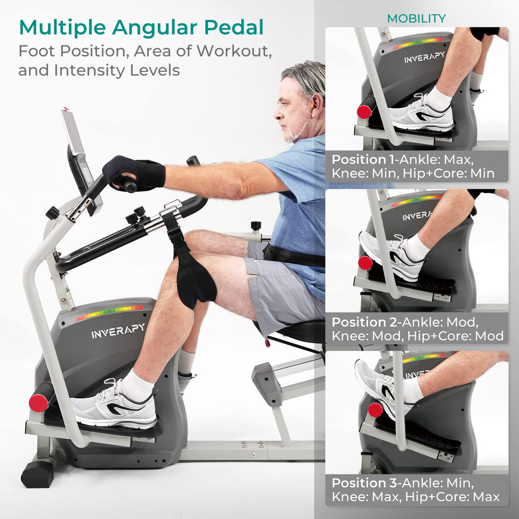 by Innova RCT2025 Recumbent Cross Trainer with Swivel Seat & Leg Harness, White/Gray/Black