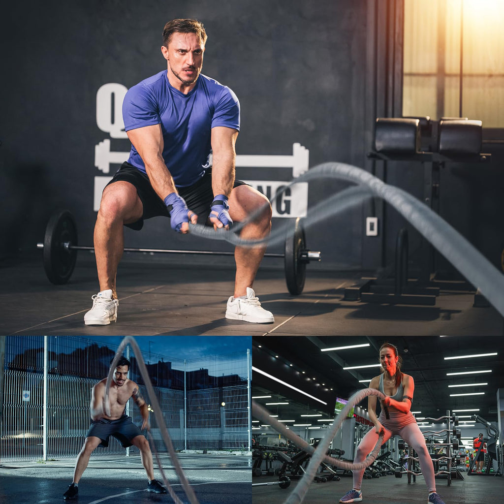 Battle Ropes Black Workout Rope 1 inch Battle Ropes for Home Gym 30ft Exercise Ropes for Working Out Heavy Ropes for Exercise Training Weighted Rope Weighted Workout Rope Battle Rope