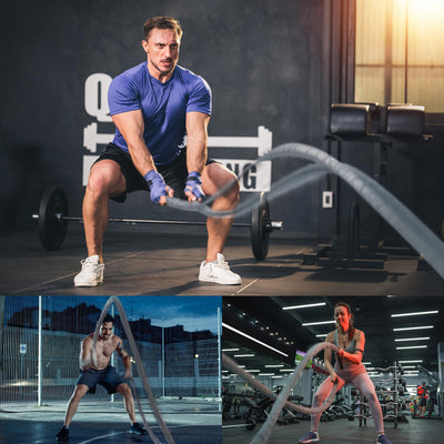 Battle Ropes Black Workout Rope 1 inch Battle Ropes for Home Gym 30ft Exercise Ropes for Working Out Heavy Ropes for Exercise Training Weighted Rope Weighted Workout Rope Battle Rope