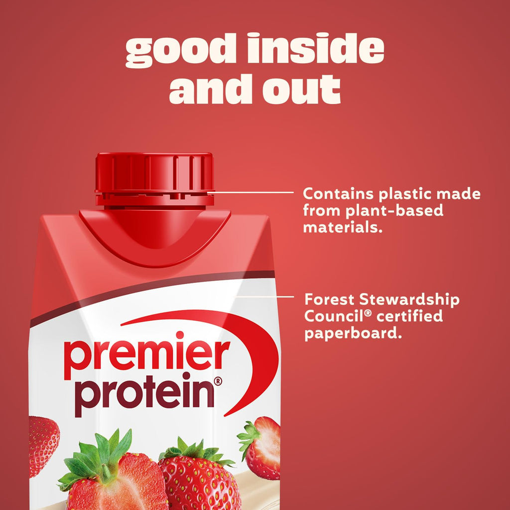 Premier Protein Shake, Vanilla, 30g Protein, 1g Sugar, 24 Vitamins & Minerals to Support Immune Health, 11 fl oz, Pack of 12 (Packaging May Vary)