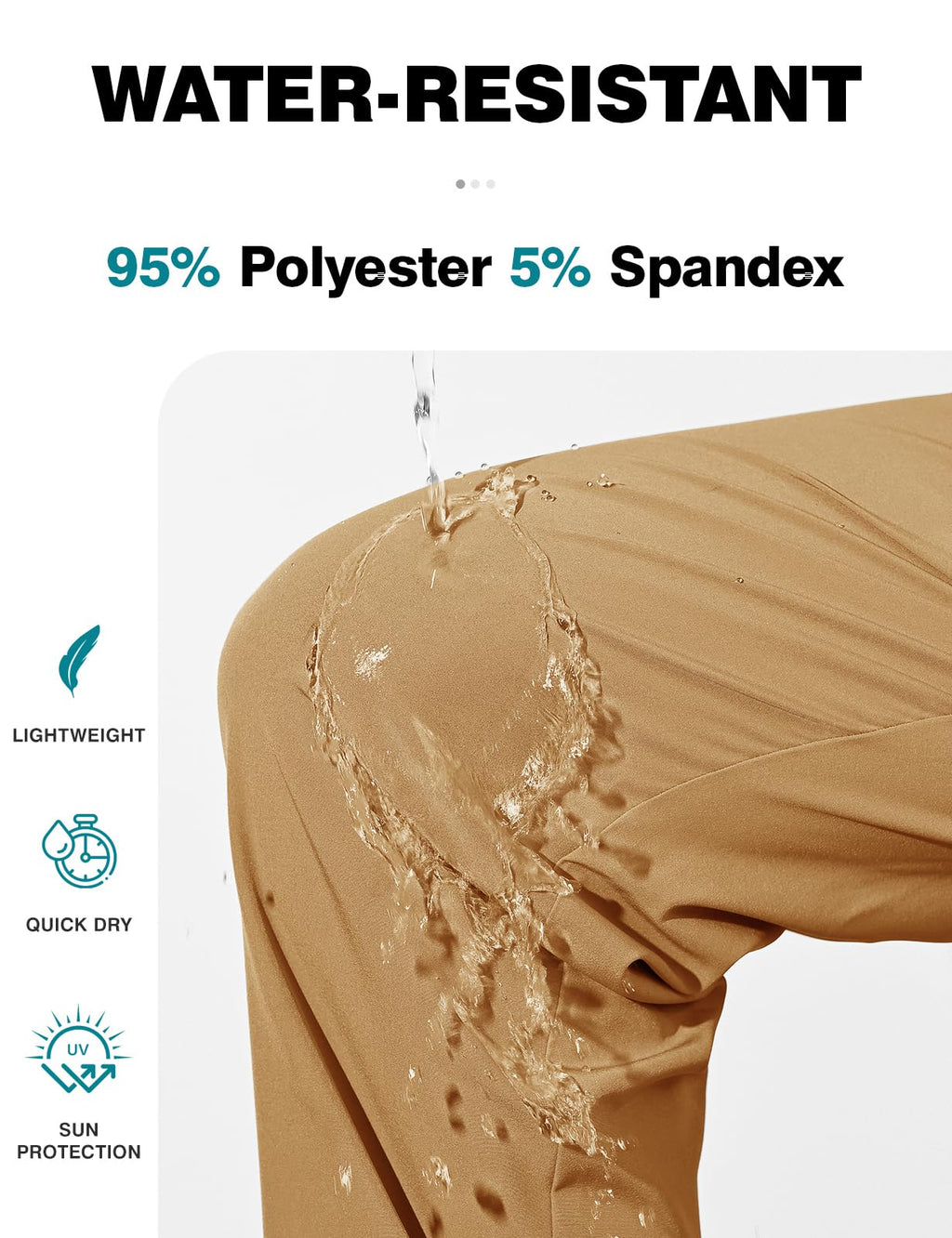 TBMPOY Mens Hiking Pants Lightweight Quick Dry 3 Pockets Travel Fishing Water-Resistant Athletic Workout Sweatpants