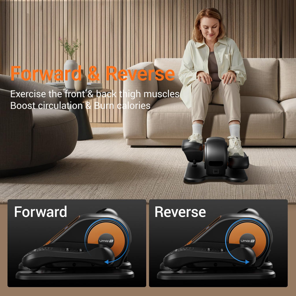 Under Desk Elliptical Machine, Electric Leg Exerciser for Seniors, Quiet & Portable Electric Seated Eclipse Exercise Training Machine with Remote, 12 Speeds & Mute Function, Manual & Auto Mode