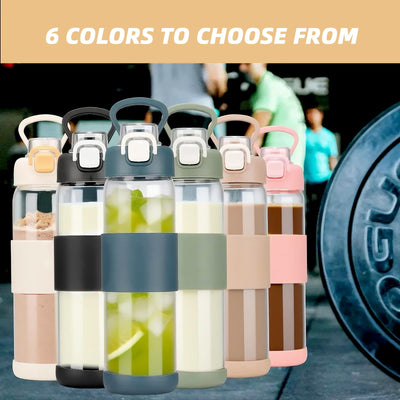 Glass Water Bottle for Protein Mixes 24 oz Protein Shaker Bottles with Whisk Ball Portable Leak Proof Shaker Blender for Fitness BPA Free