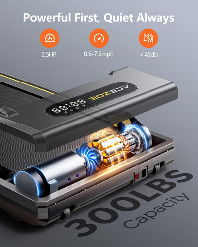 3 in 1 Under Desk Treadmill with Incline, Walking Pad with Removable Desk Workstation, Adjustable Height for Different Need, 300lbs Capacity, Foldable Compact for Home Small Office