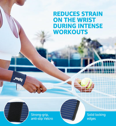 Compression Wrist Bands (2 PCS), High-Elastic Straps Wrist Wraps Wrist Brace for Sports Weightlifting Tennis Basketball Tendonitis Carpal Tunnel Arthritis - Breathable Fabric (Black)