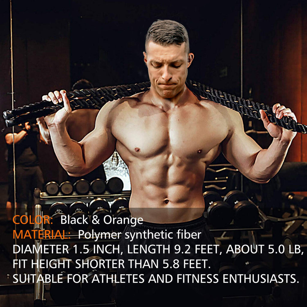 Heavy Jump Ropes for Fitness 2LB/3LB/5LB,Weighted Adult Skipping Rope Exercise Battle Ropes for Men & Women,Total Body Workouts, Power Training in Gym to Improve Strength and Building Muscle