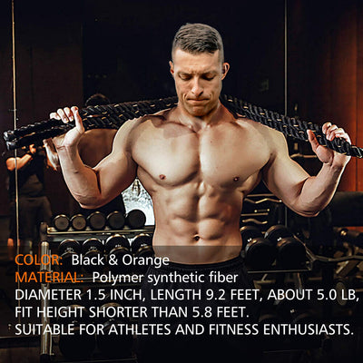 Heavy Jump Ropes for Fitness 2LB/3LB/5LB,Weighted Adult Skipping Rope Exercise Battle Ropes for Men & Women,Total Body Workouts, Power Training in Gym to Improve Strength and Building Muscle