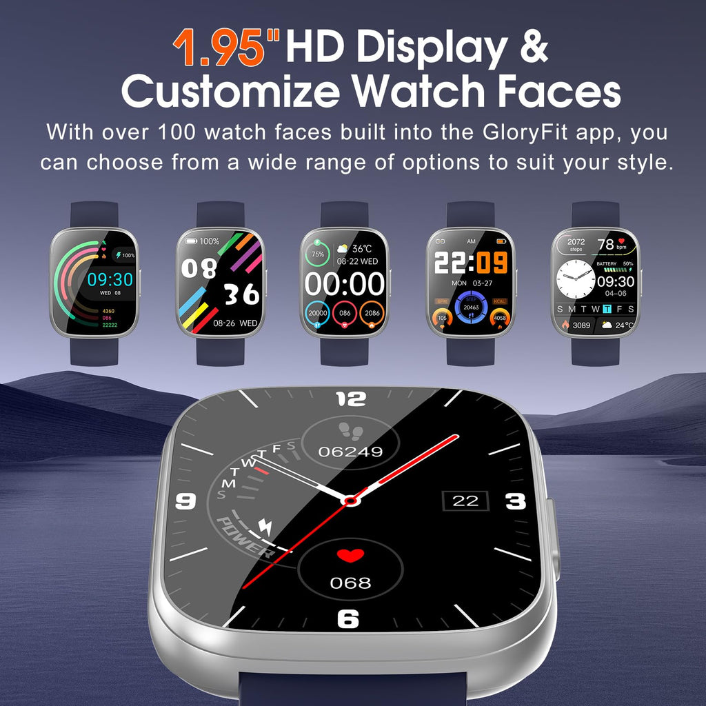 Smart Watch for Men Women(Answer/Make Calls), 1.95" HD Touch Screen Fitness Watch with Sleep Heart Rate Monitor, 110+ Sports Modes, IP68 Waterproof Activity Trackers Compatible with Android iOS, Black