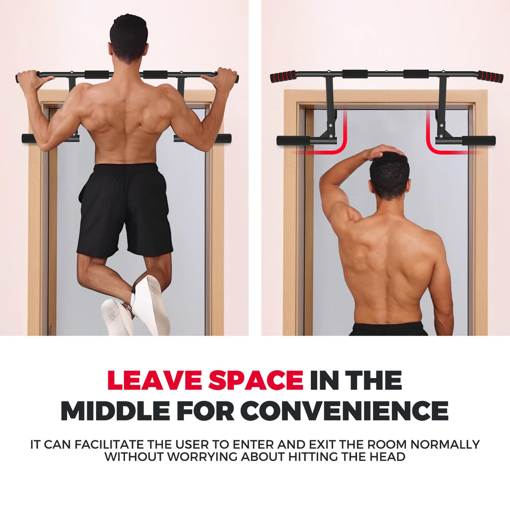 ONETWOFIT Pull Up Bar for Doorway, 440 lbs Heavy Duty Upper Body Fitness Workout Bar for Home Gym Exercise, Multi-Grip Strength Wall Mounted Door Frame Chin-Up Bar for Almost All Doors
