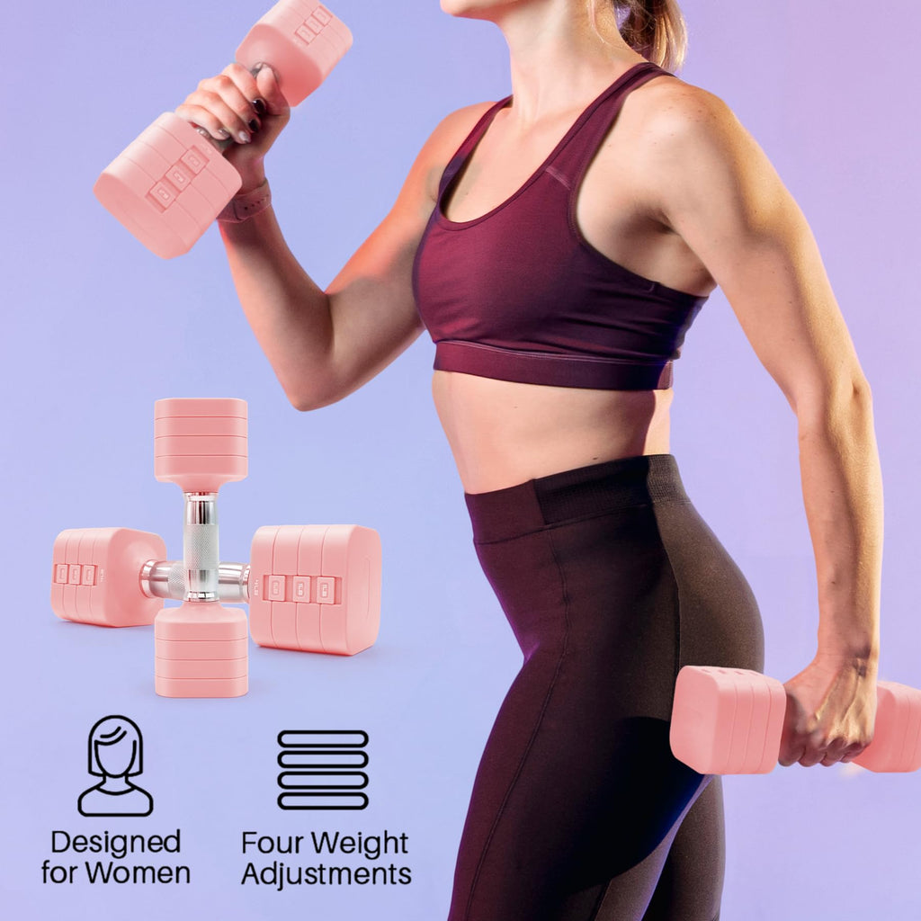 20LBS Adjustable Dumbbell Set, 4 in 1 Free Weights Dumbbells Set for,4lb 6lb 8lb 10lb, with Metal Non Slip Handle，Quick Change，Home Gym Strength Training Equipment for Men and Women