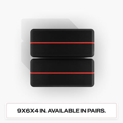 Peloton Yoga Block | Premium EVA Foam Yoga Blocks Available in Set of Two with Curved Edges and Corners, Accessories for Beginner and Advanced Yoga, 9 x 6 x 4 inches, Black/Red