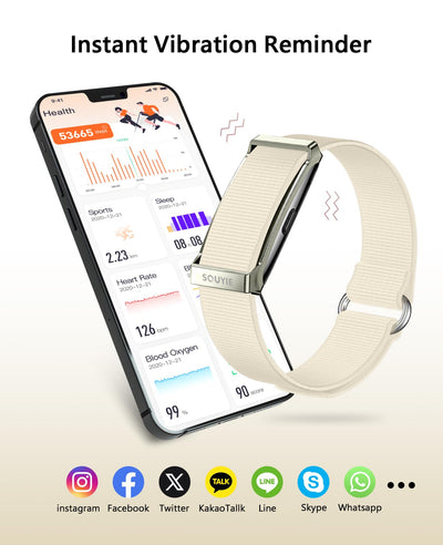 Smart Bracelet for Men Women, Health Activity Fitness Trackers, 24/7 Continuous Heart Rate/Blood Pressure/HRV/Stress Monitor, 24H Sleep Tracker, 170+ Sports Modes Smart Wristband with Free APP 2 Bands
