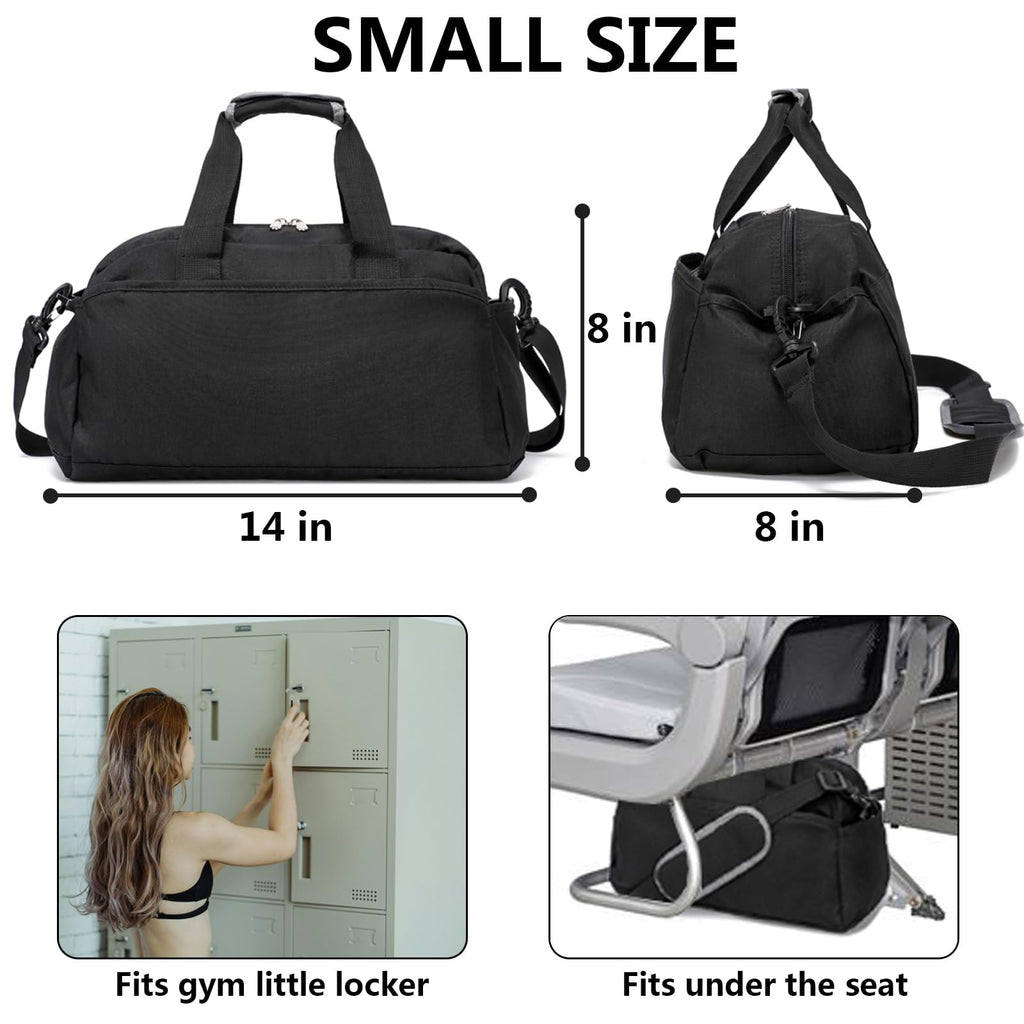 14 inch Small Gym Bag for Women & Men, Mini Duffel Bag for Travel Sports Lightweight Carry On Bag (Light Green)