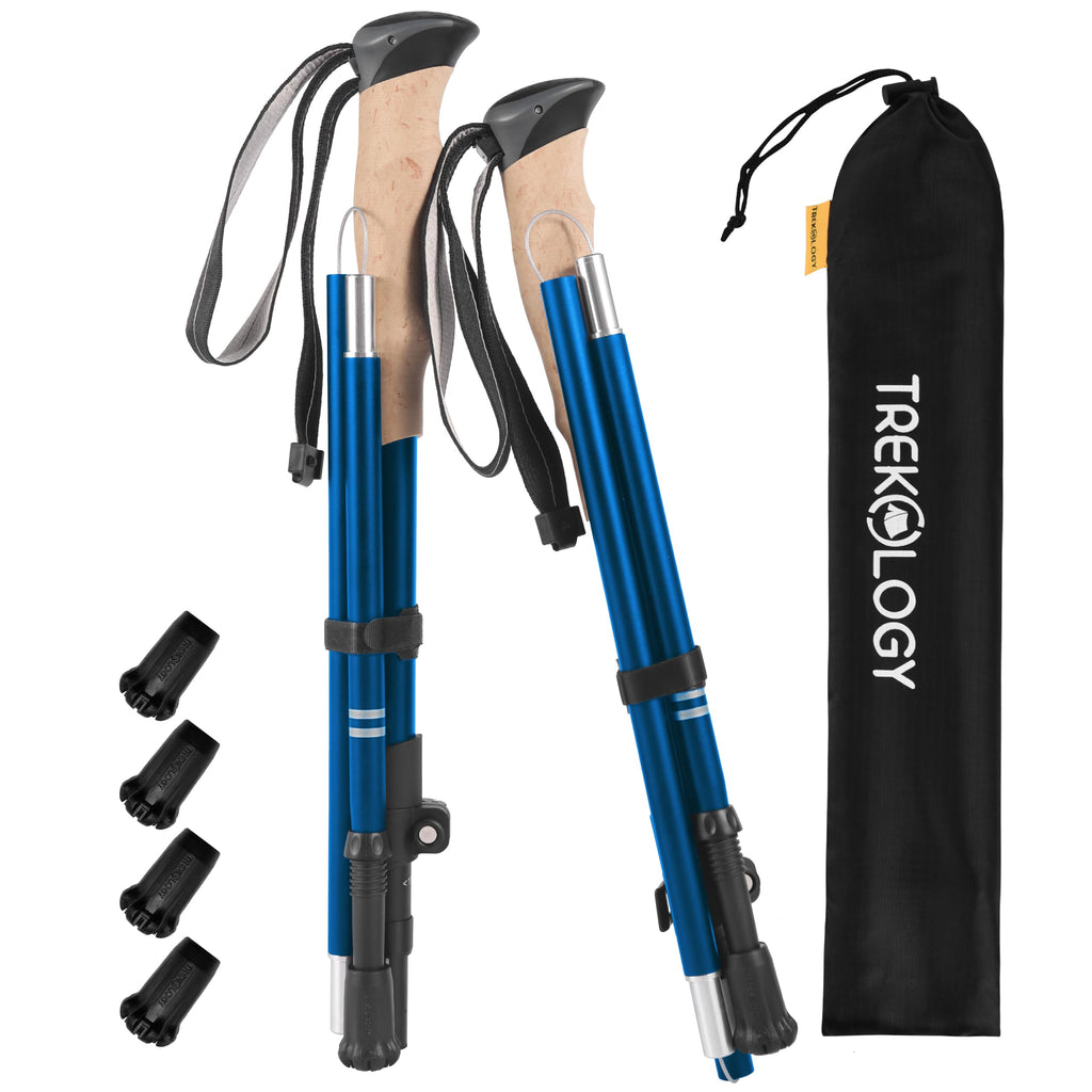 TREKOLOGY Trekking Poles – Lightweight, Adjustable Hiking Sticks for Men & Women – Durable Aluminum, Compact & Foldable with Comfortable Grip – Perfect for Hiking, Walking & Seniors, TREKZ XE
