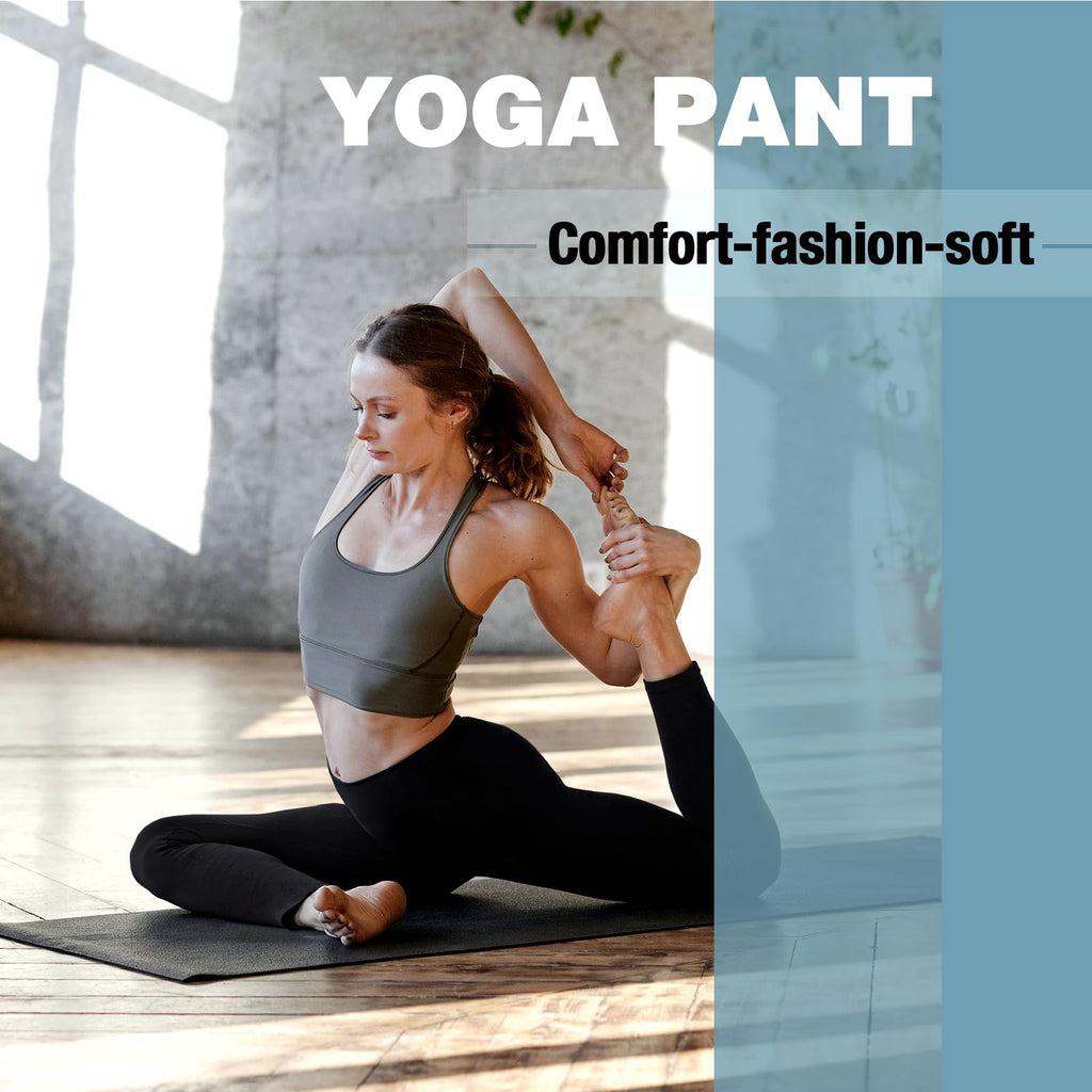 SINOPHANT High Waisted Leggings with Pockets Women, Full Length Capri Buttery Soft Stretchy Yoga Pants