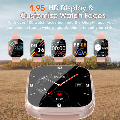 Smart Watch for Men Women(Answer/Make Calls), 1.95" HD Touch Screen Fitness Watch with Sleep Heart Rate Monitor, 110+ Sports Modes, IP68 Waterproof Activity Trackers Compatible with Android iOS, Black