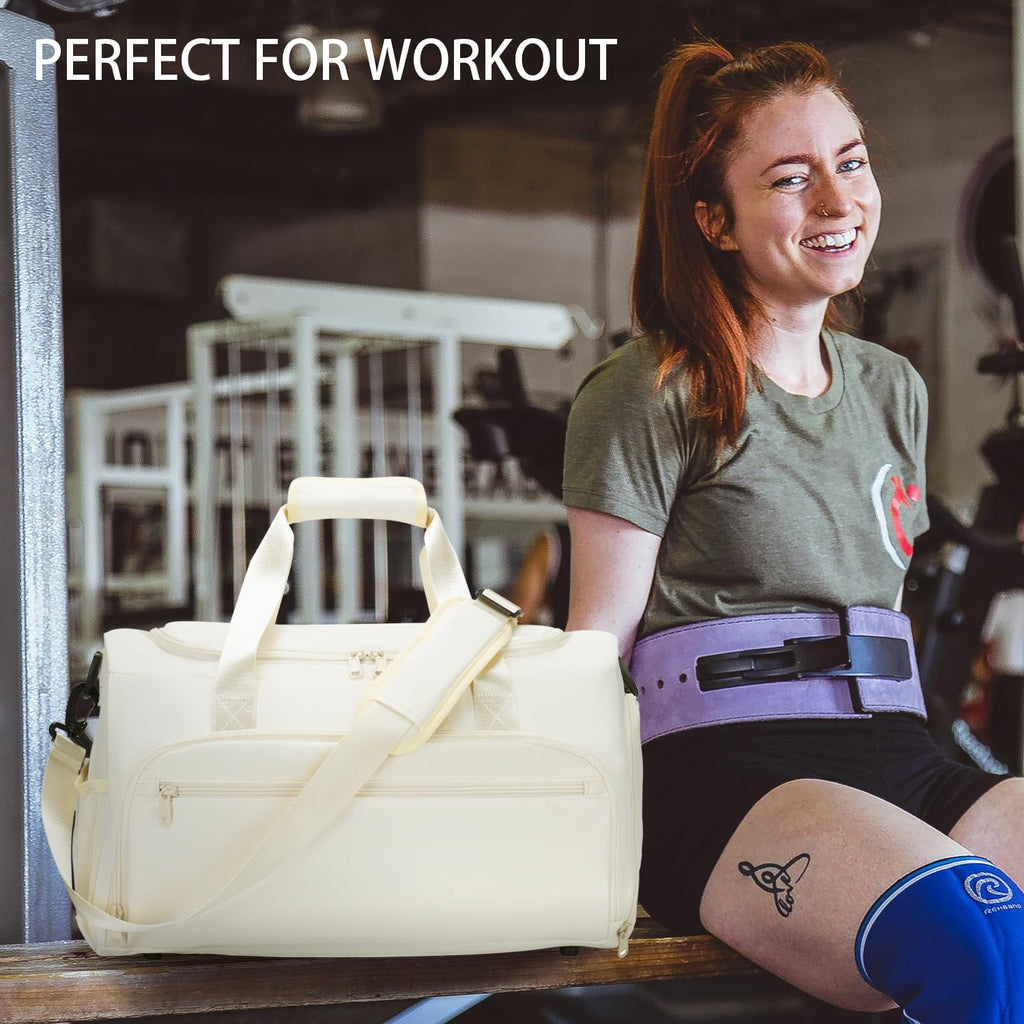 Gym Bag for Men Women, Small Fitness Workout Sports Bag with Wet Pocket & Shoes Compartment, Water Resistant Overnight Weekender Duffel Bag