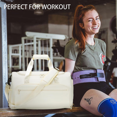 Gym Bag for Men Women, Small Fitness Workout Sports Bag with Wet Pocket & Shoes Compartment, Water Resistant Overnight Weekender Duffel Bag