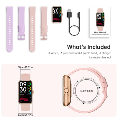 Fitness Tracker with 24/7 Continuous Heart Rate, Blood Oxygen Monitor, Smart Watch with Sleep Monitor, IP68 Waterproof Activity Tracker Step Counter for Women Men (Black)