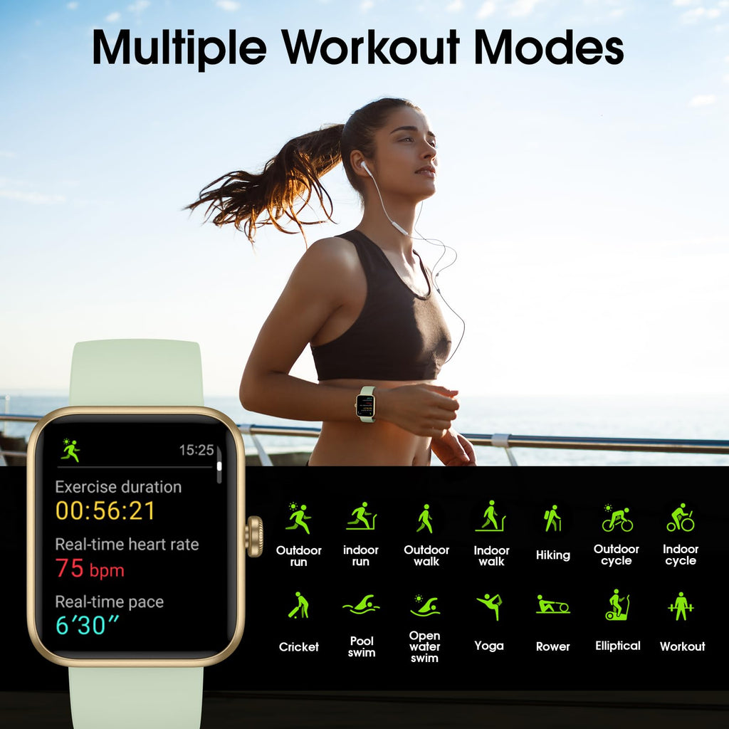Smart Watch for Women Men, Fitness Tracker Watch with Heart Rate Monitor, Sleep, Blood Oxygen Tracker, 5ATM Waterproof Smartwatch Sports Watch Compatible with Android iOS Phones Step Calories Counter