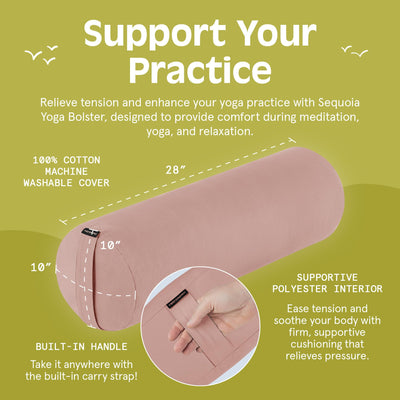 Retrospec Retrospec Sequoia Yoga Bolster Pillow - Meditation Cushion for Yoga Practices - Includes Machine Washable 100% Cotton Cover & Durable Carry Handle