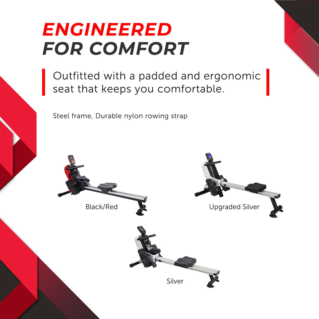 Stamina Magnetic Rower - Rower Machine with Smart Workout App - Rowing Machine with Magnetic Resistance for Home Gym Fitness - Up to 250 lbs Weight Capacity