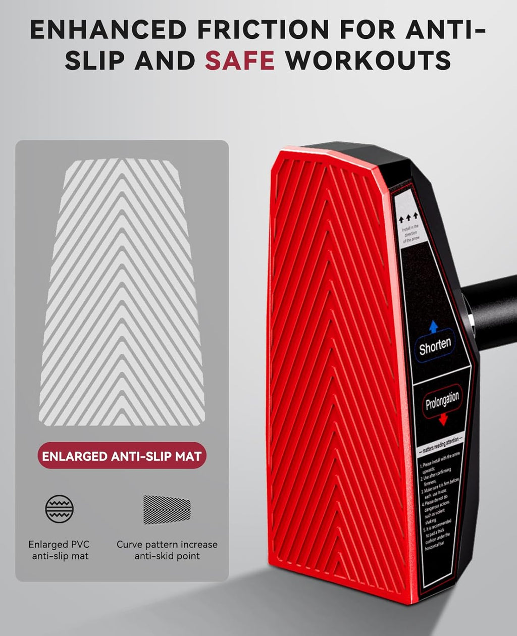 HAPBEAR Pull Up Bar for Doorway, Strength Training Chin up Bar Without Screws, Adjustable Width Locking Mechanism Pullup Bar with Non-Slip, Doorway Pull Up Bar for Home Gym Upper Body Workout