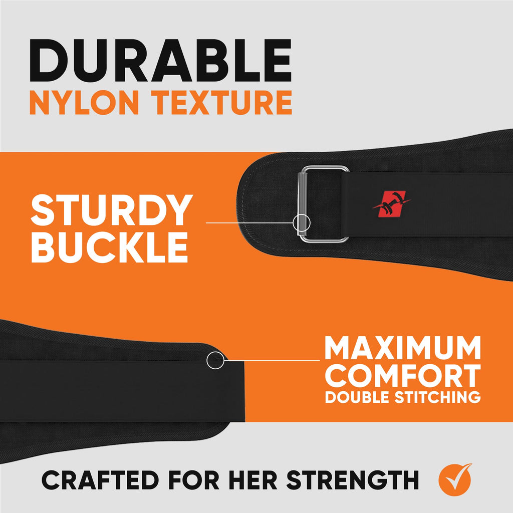 ProFitness Weight Lifting Belt for Women - 4'' Wide Comfortable Workout Belt for Women - Weight Belt for Women Squats & Deadlifts - Back Support Weight Lifting Belt Women & Men