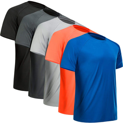 Workout Shirts for Men Short Sleeve Quick Dry Athletic Gym Active T Shirt Moisture Wicking