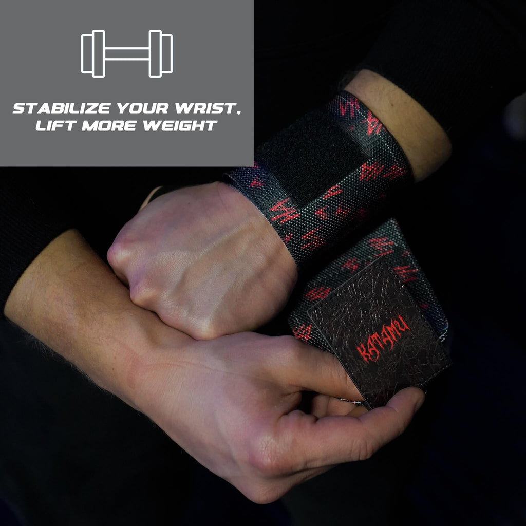 Katamu | Premium Wrist Straps | Wrist Support for Weighlifting, Powerlifting and Bodybuilding