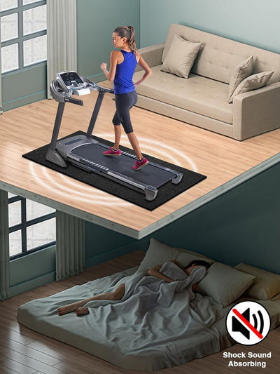 Treadmill Mat 96"x36", WERCHO Walking Pad Mat for Carpet Hardwood Floors 6mm Heavy-Duty Exercise Equipment Mat for Rowing Machine, Treadmil Pad, Spin Bike, Elliptical Trainer, Home, Gym
