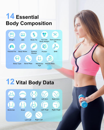 Arboleaf Smart Scale with BMI, Body Fat, Muscle Mass, 14 Composition Metrics, Large LED Display, Digital Bathroom Scale for Weight, Accurate Weighing Machine, App Sync, 500lbs, 11.8"