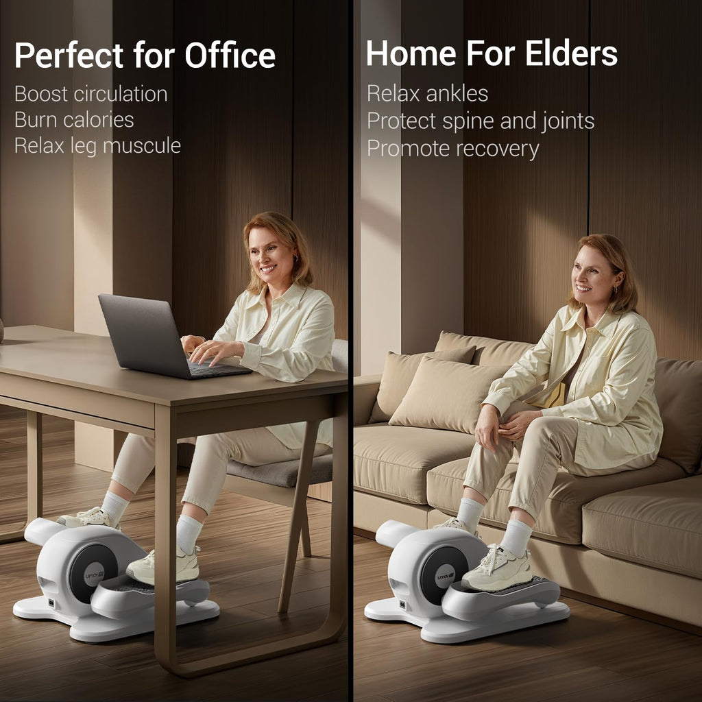 Under Desk Elliptical Machine, Electric Leg Exerciser for Seniors, Quiet & Portable Electric Seated Eclipse Exercise Training Machine with Remote, 12 Speeds & Mute Function, Manual & Auto Mode