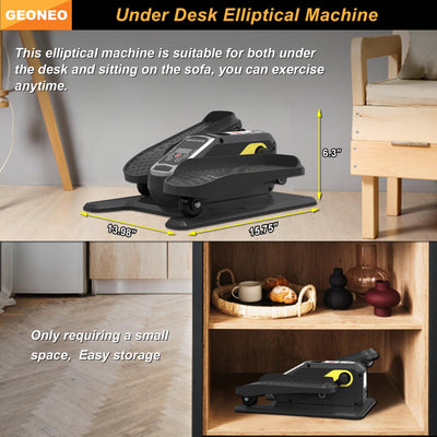 Under Desk Elliptical Machine, Electric Elliptical Exerciser for Senior, Quiet & Small Electric Seated Pedal Exerciser for Home with Display Monitor, Remote Control & 12 Adjustable Speeds