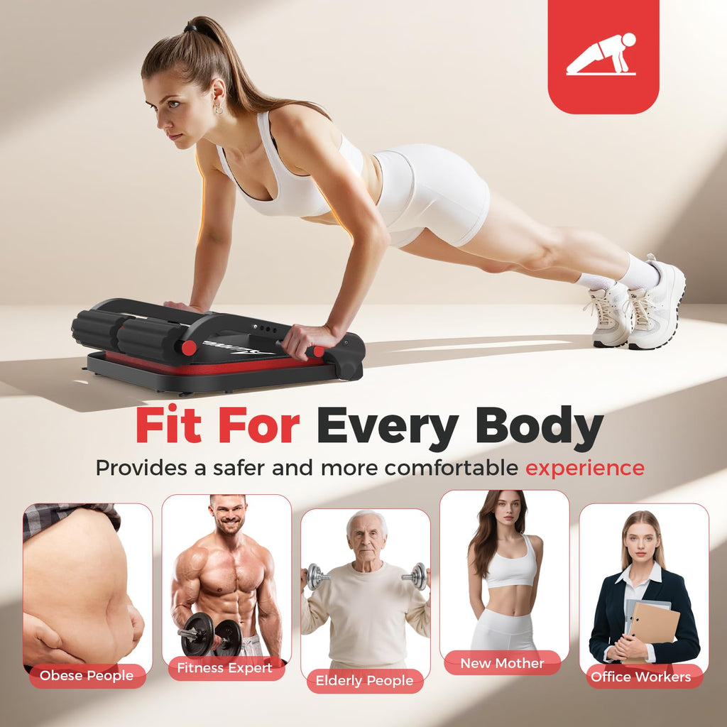Ab Machine,Sit Up Exercise Equipment& Core Machine, Workout Equipment,Adjustable Ab Trainer with 3 Resistance Levels and Removable Auxiliary Handle,Home Gym Fitness Equipment for All Ages