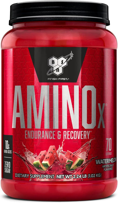 BSN Amino X Muscle Recovery & Endurance Powder with BCAAs, 10 Grams of Amino Acids, Keto Friendly, Caffeine-Free, Support Endurance, Zero Sugar, Grape, 30 servings, 15.34 Ounce (Packaging May Vary)