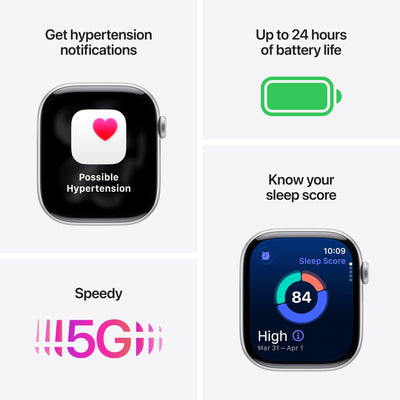 Apple Watch Series 11 [GPS + Cellular 46mm] Smartwatch with Natural Titanium Case with Stone Gray Sport Band - M/L. Sleep Score, Fitness Tracker, Health Monitoring, Always-On Display, Water Resistant