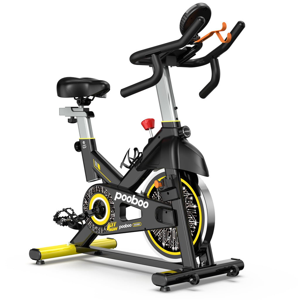 pooboo Exercise Bike, Adjustable Magnetic/Brake Pad Resistance Silent Belt Drive, Indoor Cycling Bike for Home Cardio, Fitness Stationary Bike with 350lbs/300lbs Weight Capacity &Upgraded Version Seat