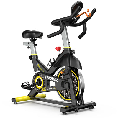 pooboo Exercise Bike, Adjustable Magnetic/Brake Pad Resistance Silent Belt Drive, Indoor Cycling Bike for Home Cardio, Fitness Stationary Bike with 350lbs/300lbs Weight Capacity &Upgraded Version Seat