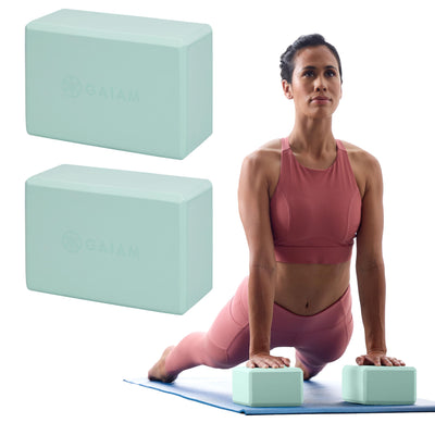 Gaiam Yoga Block - Supportive Latex-Free Eva Foam - Soft Non-Slip Surface with Beveled Edges for Yoga, Pilates, Meditation - Yoga Accessories for Stability, Balance, Deepen Stretches