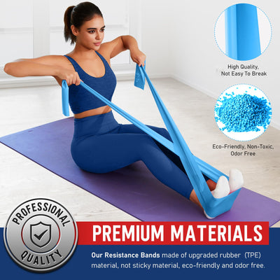 WALITO Resistance Bands for Working Out, Exercise Bands for Women and Men, Workout Bands for Physical Therapy, Stretch, Recovery, Pilates, Rehab, Strength Training and Home Gym