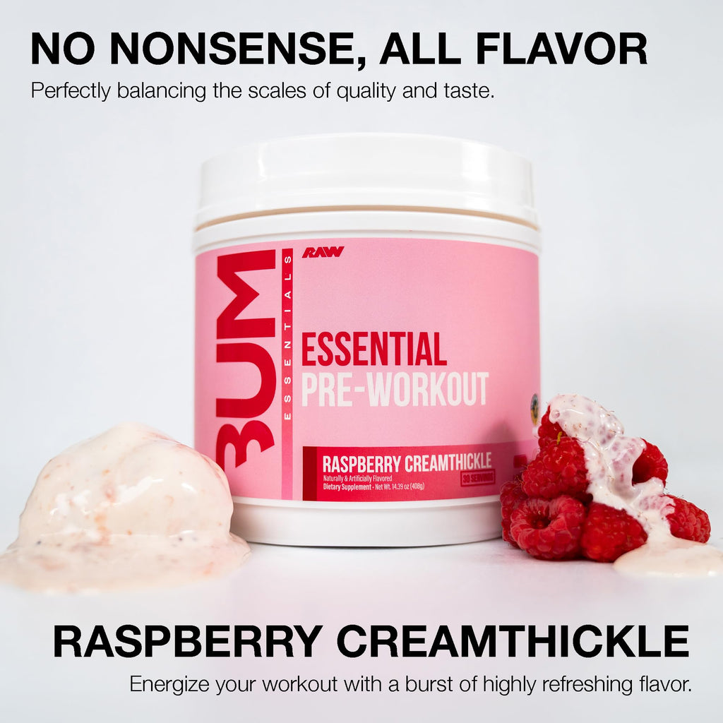 RAW Nutrition - Essential Pre - Chris Bumstead Pre Workout Formula, Sports Nutrition Pre-Workout Powders | Men & Womens Drink, Energy Powder for Working Out (Peach Mango)